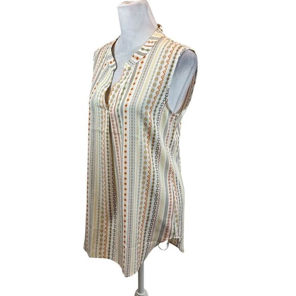 Brand new with Tags Timeson Brand V Neck Sleeveless Blouse Boho Print Small - Picture 4 of 12